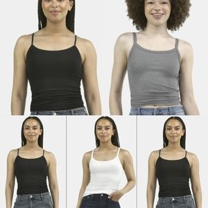 No Boundaries Black, Gray, and White Ribbed Tank Tops